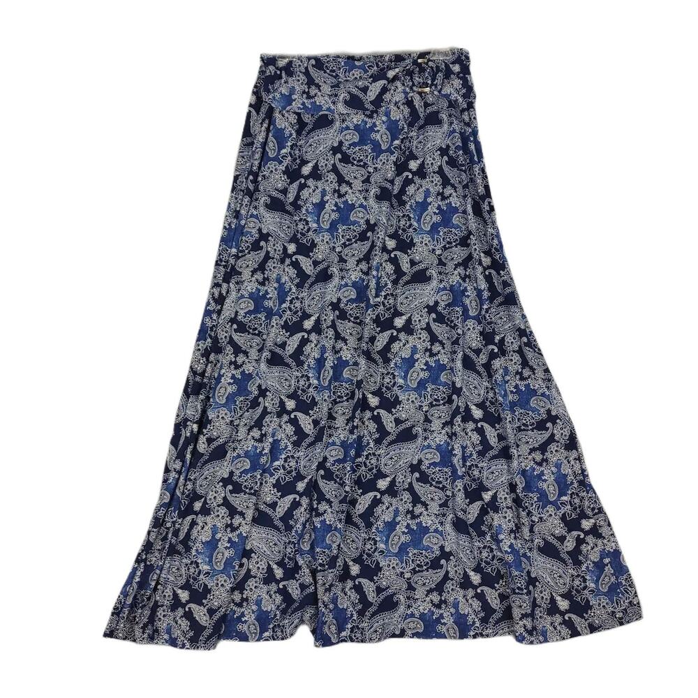 Robert Louis Navy and White Paisley Maxi Skirt